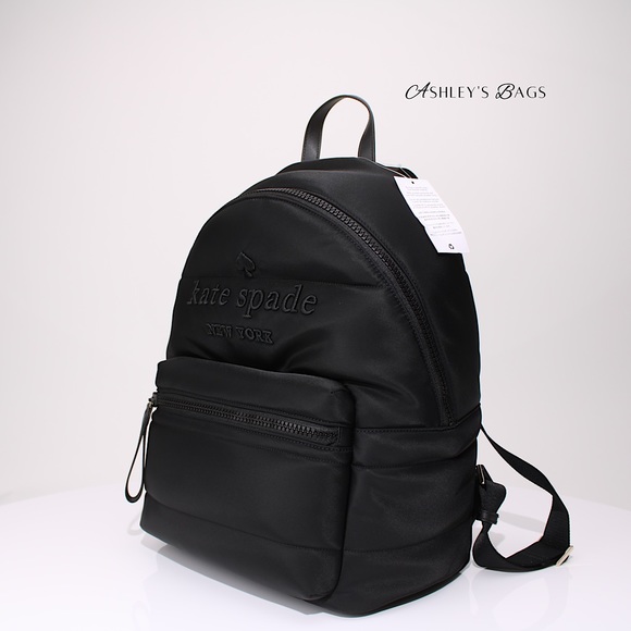 Kate Spade Ella Large Puffy Backpack In Black - Picture 2 of 11